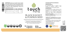 Carica l'immagine nel visualizzatore di Gallery, Black Walnut & Pumpkin Seed (Nogal negro y semillas de calabaza) - 90 cápsulas vegetales