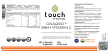 Carica l'immagine nel visualizzatore di Gallery, Colágeno + MSM + Vitamina C - 100 cápsulas vegetales