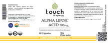 Cargar imagen en el visor de la galería, Acido Alpha lipoico 500mg, 60 cápsulas vegetales
