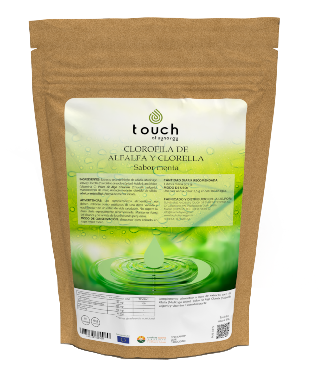 Alfalfa and Chlorella Chlorophyll (Lemon and Mint Flavor) - Bag 150 grams