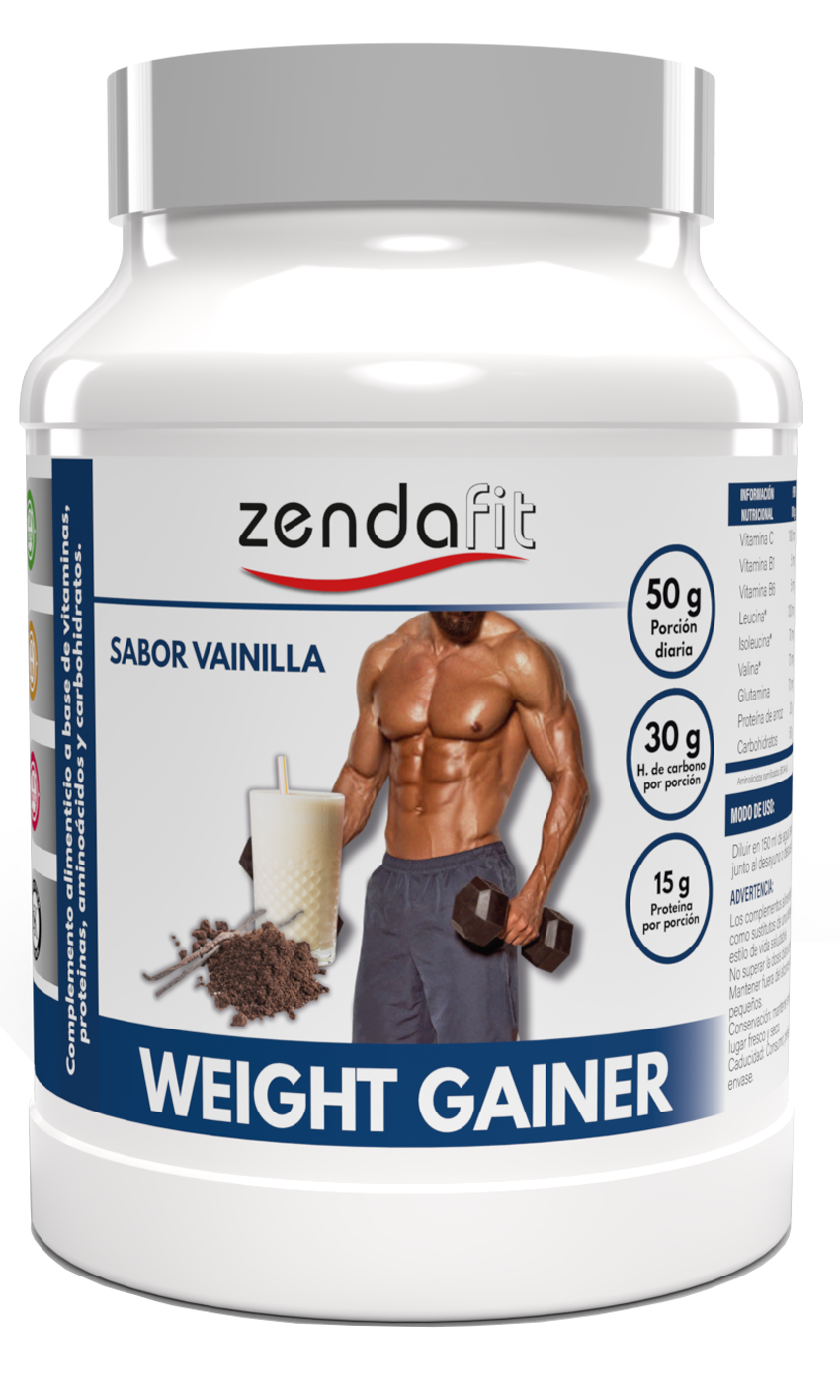 Weight Gainer (Ganador de Peso) Flavor Vanilla - 1800 grams (15g of proteins and 30g of carbohydrates per serving)